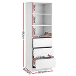 Artiss 3 Chest of Drawers Tallboy Cabinet White - Furniture > Bedroom > Dressers