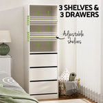 Artiss 3 Chest of Drawers Tallboy Cabinet White - Furniture > Bedroom > Dressers