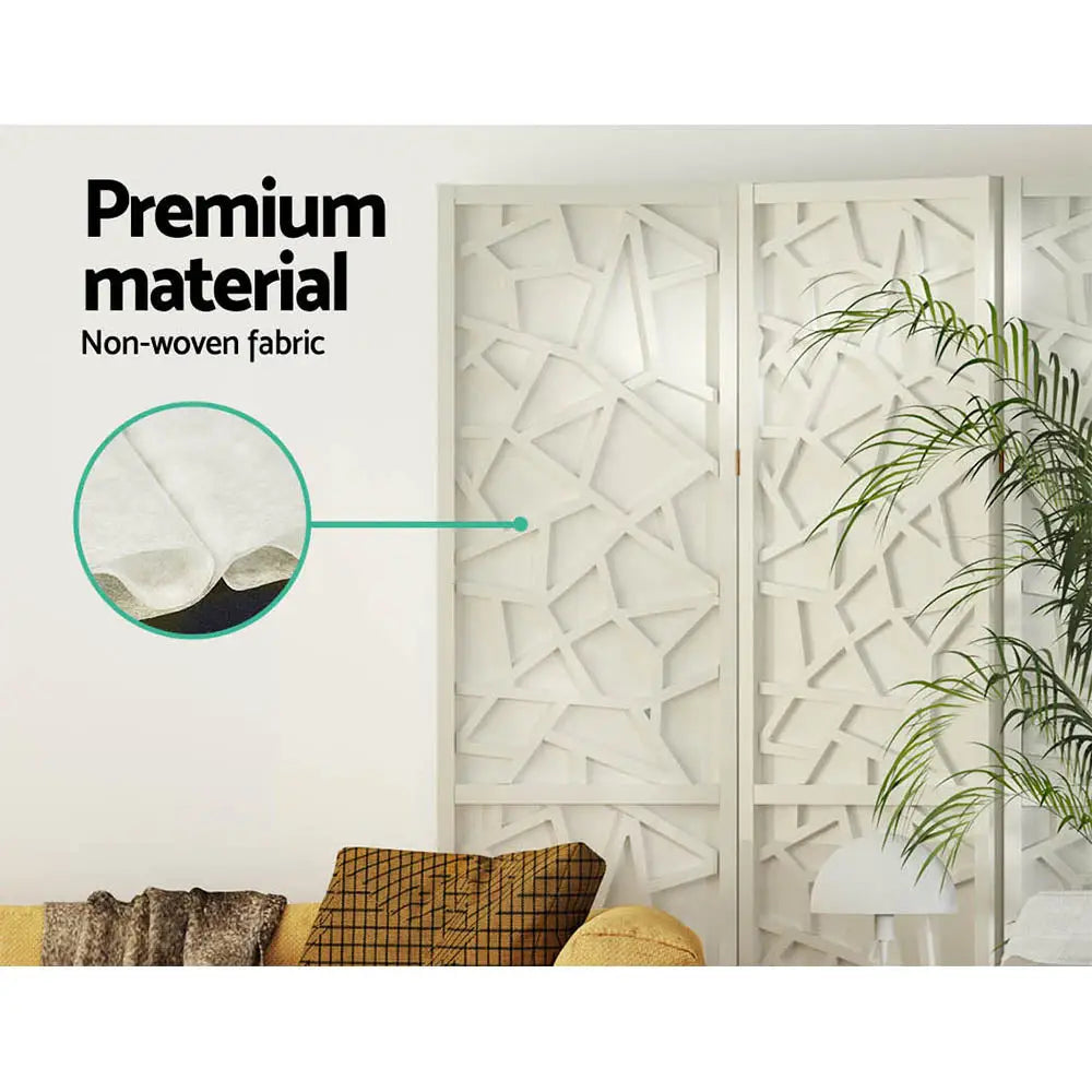 Artiss 3 Panel Room Divider Screen 122x170cm Clover White - Furniture > Living Room