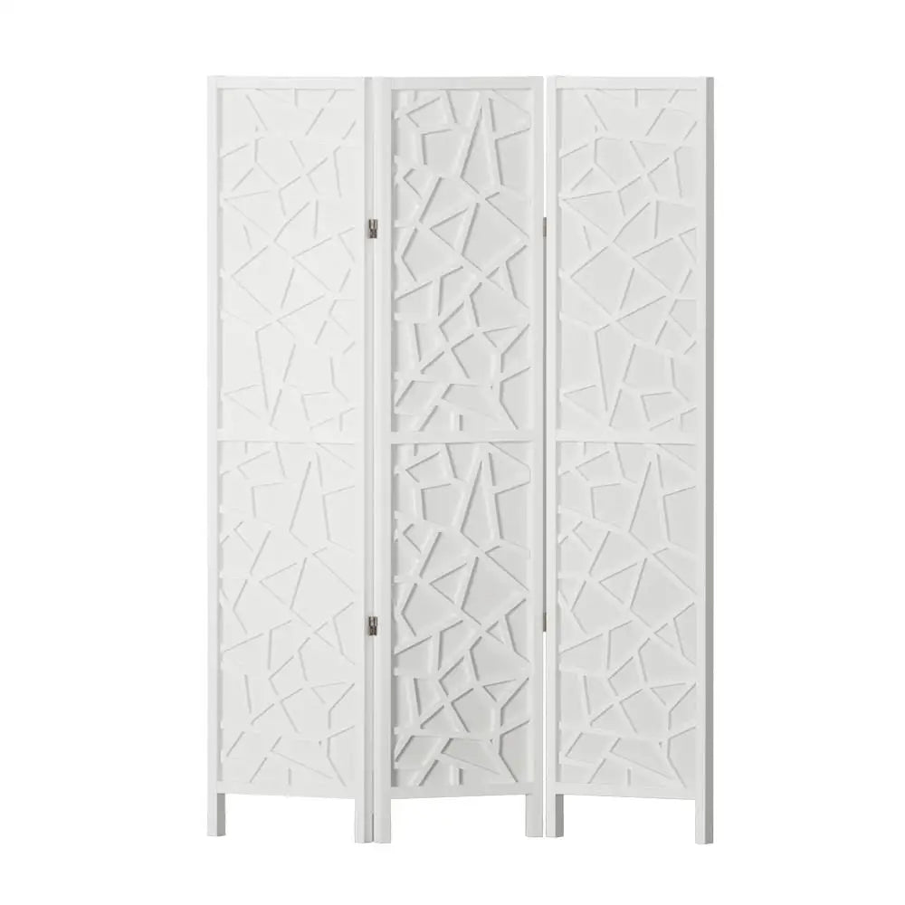 Artiss 3 Panel Room Divider Screen 122x170cm Clover White - Furniture > Living Room