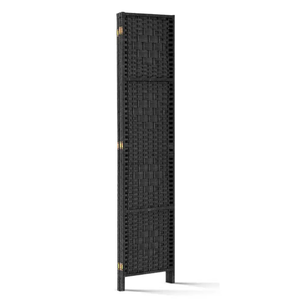 Artiss 3 Panel Room Divider Screen 123x170cm Woven Black - Furniture > Bedroom > Room Dividers