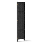 Artiss 3 Panel Room Divider Screen 123x170cm Woven Black - Furniture > Bedroom > Room Dividers