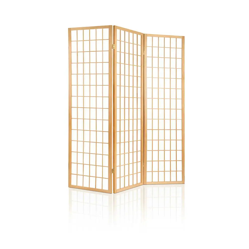 Artiss 3 Panel Room Divider Screen 131x179cm Natural - Furniture > Living Room
