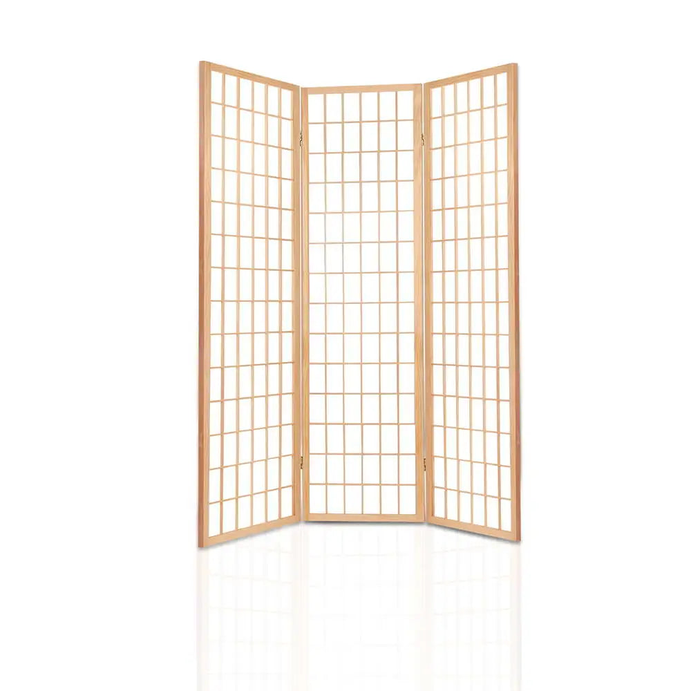 Artiss 3 Panel Room Divider Screen 131x179cm Natural - Furniture > Living Room