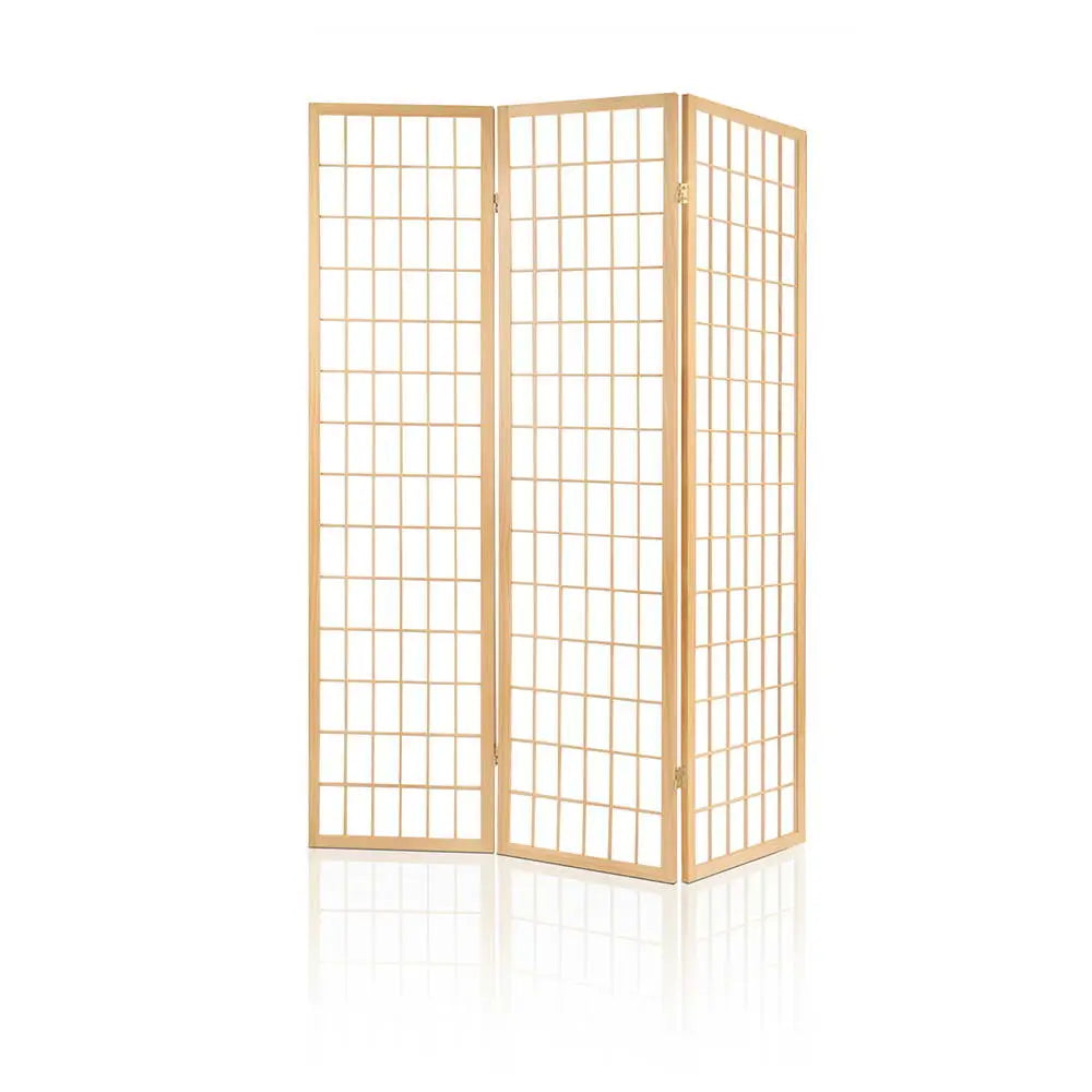 Artiss 3 Panel Room Divider Screen 131x179cm Natural - Furniture > Living Room