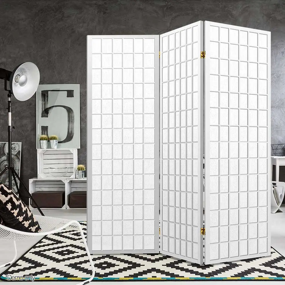 Artiss 3 Panel Room Divider Screen 131x179cm White - Furniture > Living Room