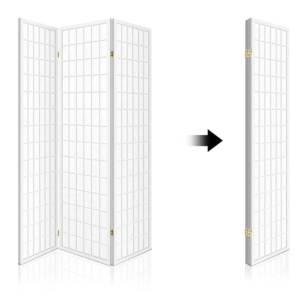 Artiss 3 Panel Room Divider Screen 131x179cm White - Furniture > Living Room