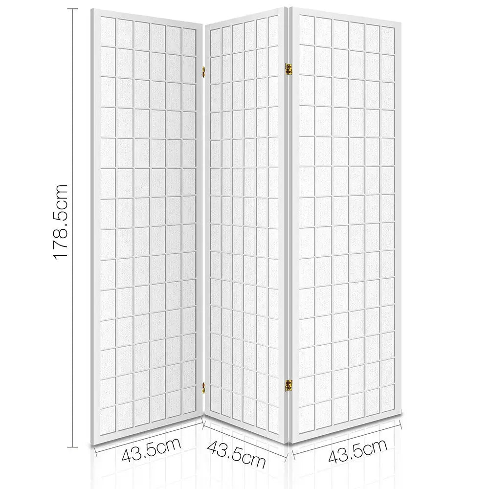 Artiss 3 Panel Room Divider Screen 131x179cm White - Furniture > Living Room