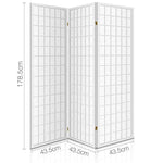 Artiss 3 Panel Room Divider Screen 131x179cm White - Furniture > Living Room