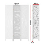 Artiss 3 Panel Room Divider Screen 132x170cm Circle White - Furniture > Bedroom