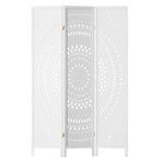 Artiss 3 Panel Room Divider Screen 132x170cm Circle White - Furniture > Bedroom