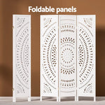 Artiss 3 Panel Room Divider Screen 132x170cm Circle White - Furniture > Bedroom