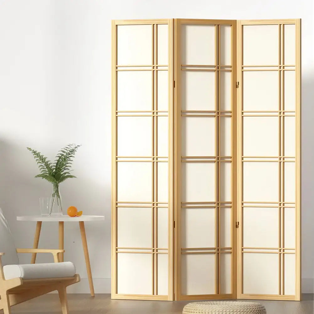 Artiss 3 Panel Room Divider Screen 132x179cm Nova Natural - Furniture > Living Room