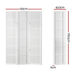Artiss 3 Panel Room Divider Screen 132x179cm Nova White - Furniture > Living Room