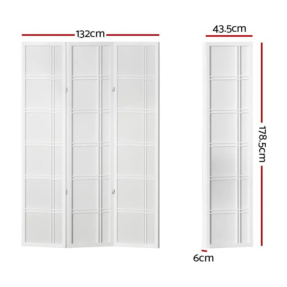 Artiss 3 Panel Room Divider Screen 132x179cm Nova White - Furniture > Living Room