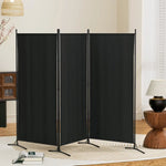 Artiss 3 Panel Room Divider Screen 260x180cm Fabric Black - Furniture > Bedroom > Room Dividers