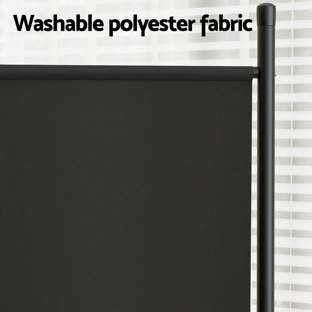 Artiss 3 Panel Room Divider Screen 260x180cm Fabric Black - Furniture > Bedroom > Room Dividers