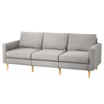 Artiss 3 Seater Sofa 225cm Linen Fabric Grey - Furniture > Sofas > Sofas & Sofa Beds