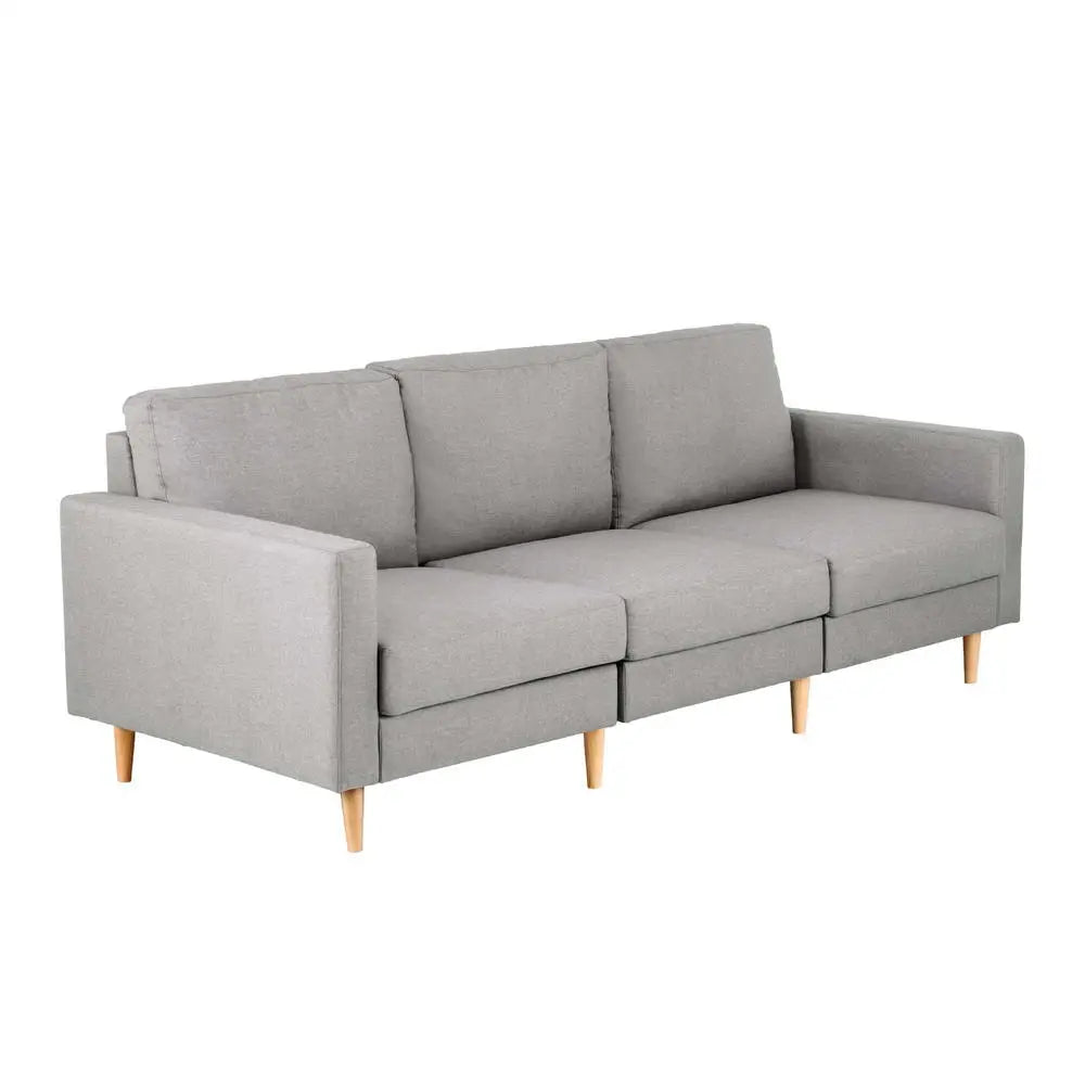 Artiss 3 Seater Sofa 225cm Linen Fabric Grey - Furniture > Sofas > Sofas & Sofa Beds