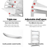 Artiss 3 Tier Shoe Cabinet - White - Home & Garden > Storage