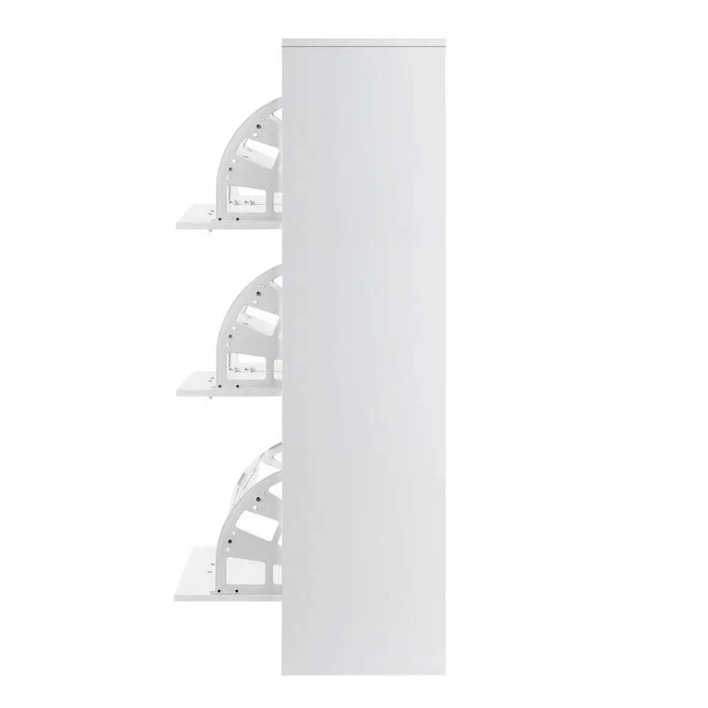 Artiss 3 Tier Shoe Cabinet - White - Home & Garden > Storage