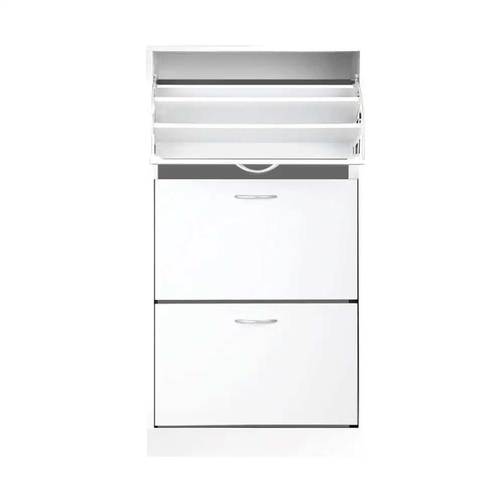 Artiss 3 Tier Shoe Cabinet - White - Home & Garden > Storage