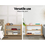 Artiss 3 Tiers Bamboo Shoe Rack Storage Organiser Wooden Shelf Stand Shelves - Furniture > Living Room