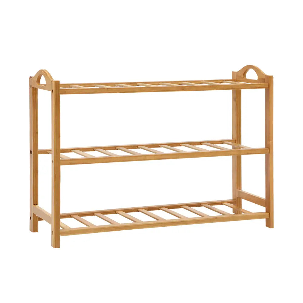 Artiss 3 Tiers Bamboo Shoe Rack Storage Organiser Wooden Shelf Stand Shelves - Furniture > Living Room