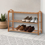 Artiss 3 Tiers Bamboo Shoe Rack Storage Organiser Wooden Shelf Stand Shelves - Furniture > Living Room