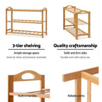 Artiss 3 Tiers Bamboo Shoe Rack Storage Organiser Wooden Shelf Stand Shelves - Furniture > Living Room