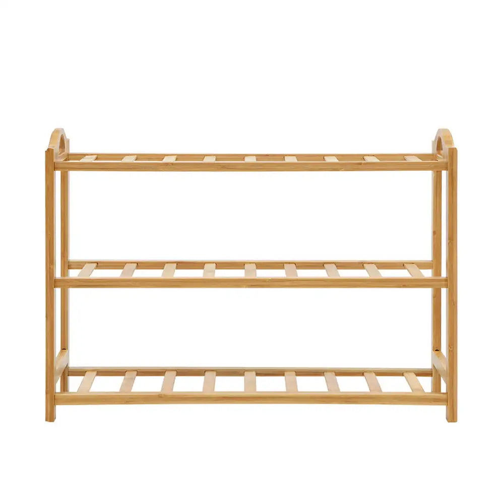 Artiss 3 Tiers Bamboo Shoe Rack Storage Organiser Wooden Shelf Stand Shelves - Furniture > Living Room