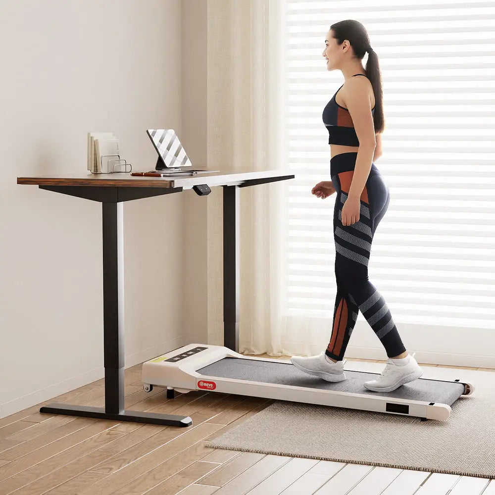 Artiss 360mm Treadmill Electric Walking Pad with 140cm Automatic Standing Desk - Furniture > Office > Desks