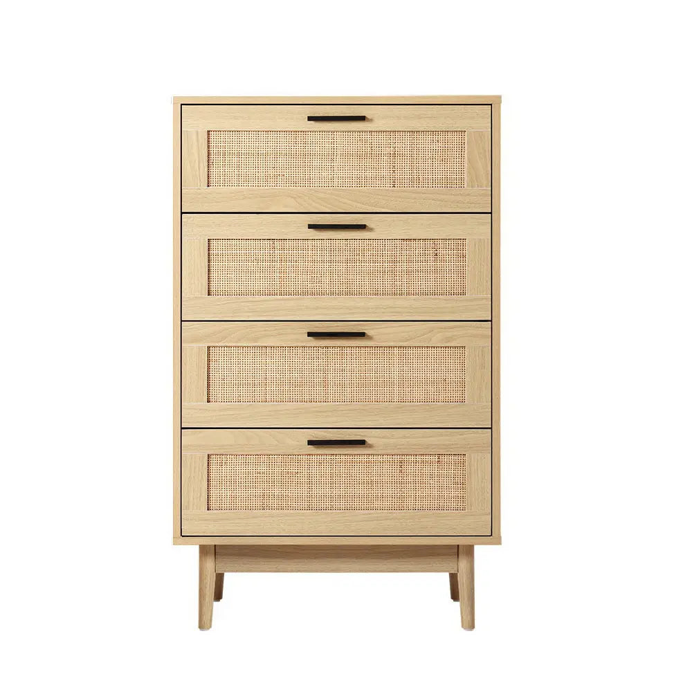 Artiss 4 Chest of Drawers - BRIONY Oak - Furniture > Living Room