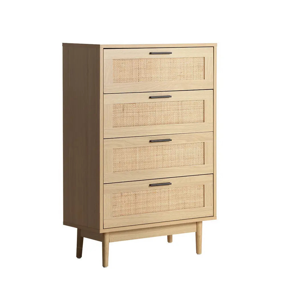 Artiss 4 Chest of Drawers - BRIONY Oak - Furniture > Living Room