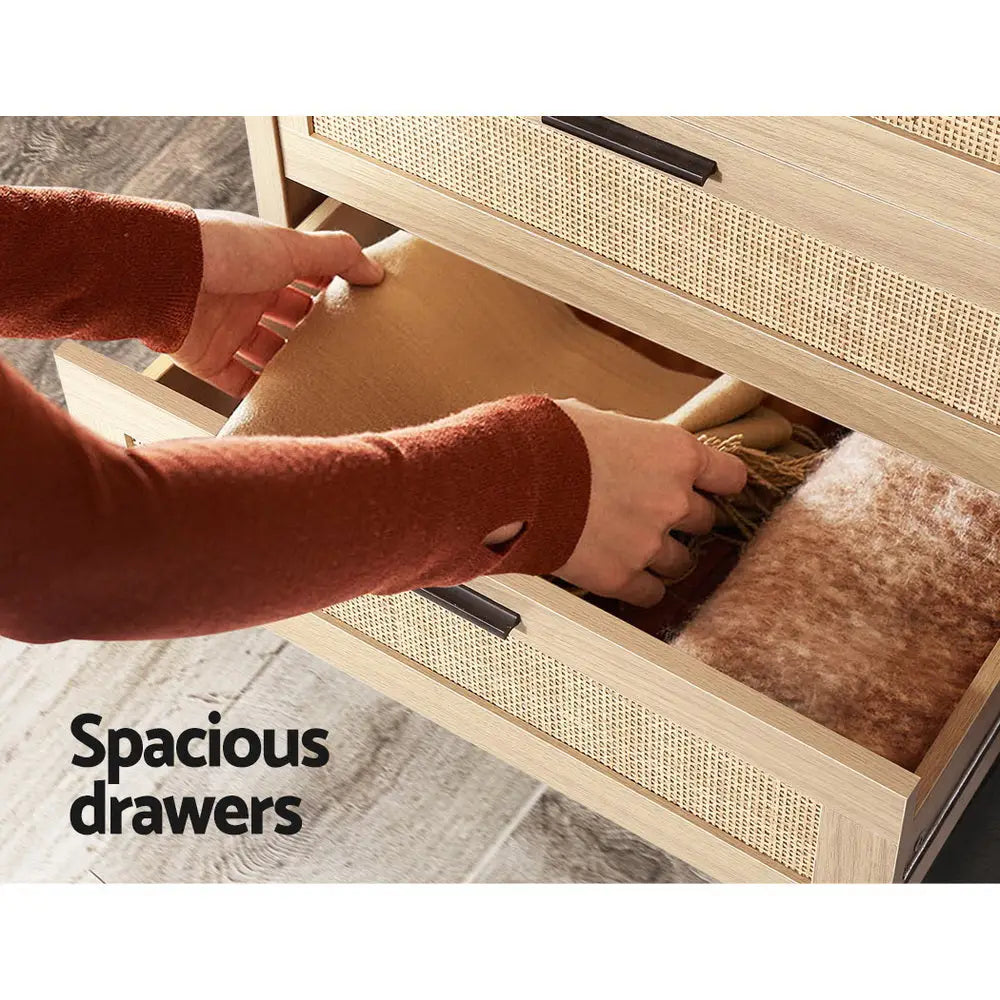 Artiss 4 Chest of Drawers - BRIONY Oak - Furniture > Living Room