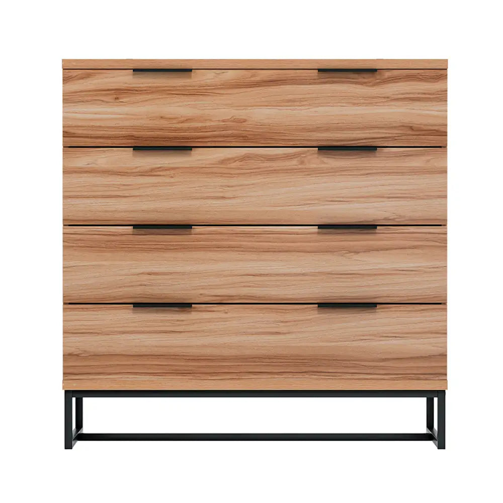 Artiss 4 Chest of Drawers Cabinet Dresser Table Tallboy Storage Bedroom Rust Oak - Furniture > Bedroom > Dressers