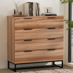 Artiss 4 Chest of Drawers Cabinet Dresser Table Tallboy Storage Bedroom Rust Oak - Furniture > Bedroom > Dressers