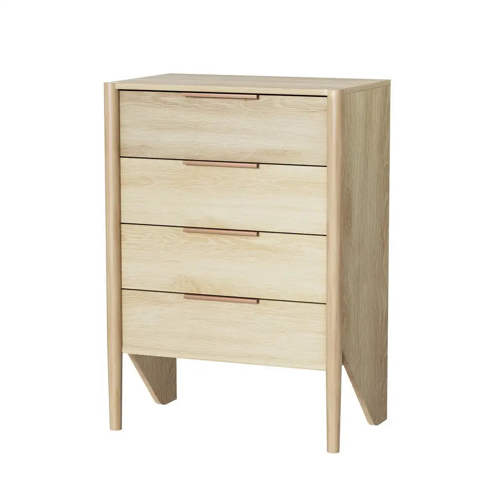 Artiss 4 Chest of Drawers - INEZ Oak - Furniture > Bedroom