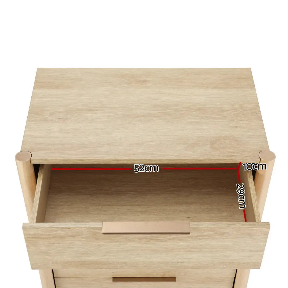 Artiss 4 Chest of Drawers - INEZ Oak - Furniture > Bedroom