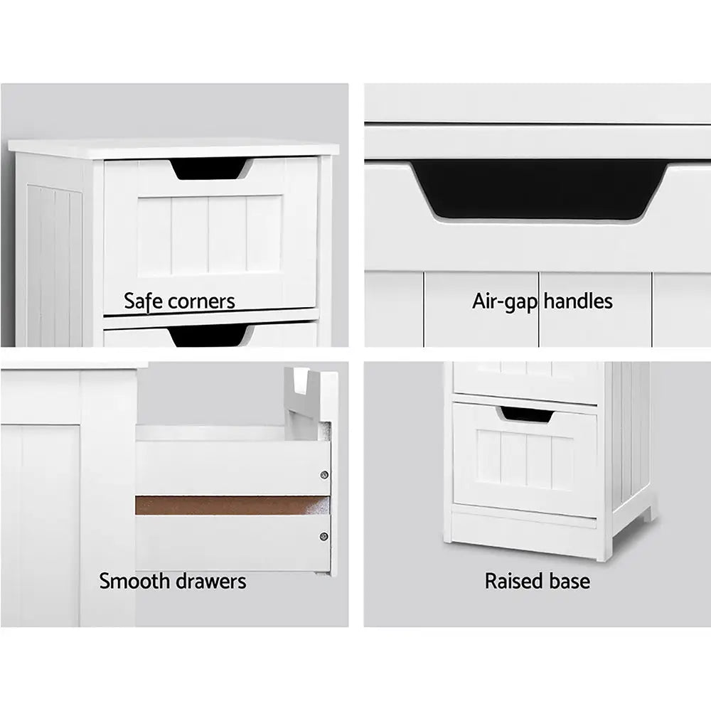Artiss 4 Chest of Drawers - LEESA White - Furniture > Living Room