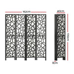 Artiss 4 Panel Room Divider Screen 162x170cm Clover Black - Furniture > Living Room