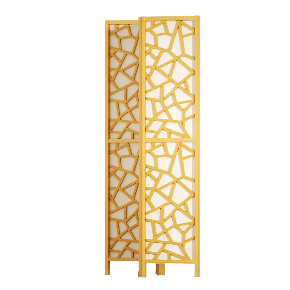 Artiss 4 Panel Room Divider Screen 162x170cm Clover Natural - Furniture > Living Room