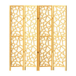Artiss 4 Panel Room Divider Screen 162x170cm Clover Natural - Furniture > Living Room