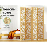 Artiss 4 Panel Room Divider Screen 162x170cm Clover Natural - Furniture > Living Room