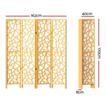 Artiss 4 Panel Room Divider Screen 162x170cm Clover Natural - Furniture > Living Room
