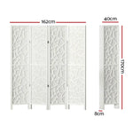 Artiss 4 Panel Room Divider Screen 162x170cm Clover White - Furniture > Living Room