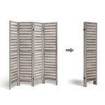 Artiss 4 Panel Room Divider Screen 163x170cm Louver Grey - Furniture > Bedroom > Room Dividers