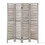 Artiss 4 Panel Room Divider Screen 163x170cm Louver Grey - Furniture > Bedroom > Room Dividers