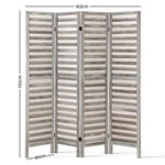 Artiss 4 Panel Room Divider Screen 163x170cm Louver Grey - Furniture > Bedroom > Room Dividers