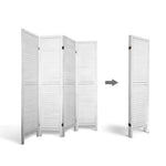 Artiss 4 Panel Room Divider Screen 163x170cm Louver White - Furniture > Living Room